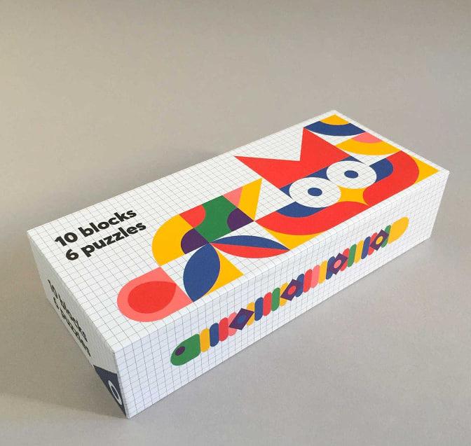 Кашированная коробка премиум с полноцветной печатью «Puzzle Blocks»
