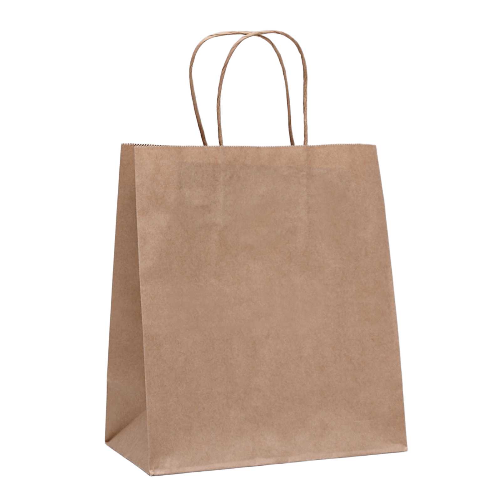 Пакет крафт без печати, круглая ручка 22×12×25 см