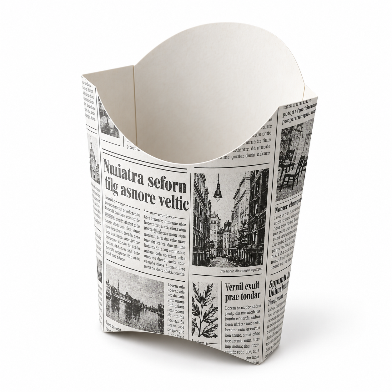 Коробка под фри 80 гр. "Газета"
